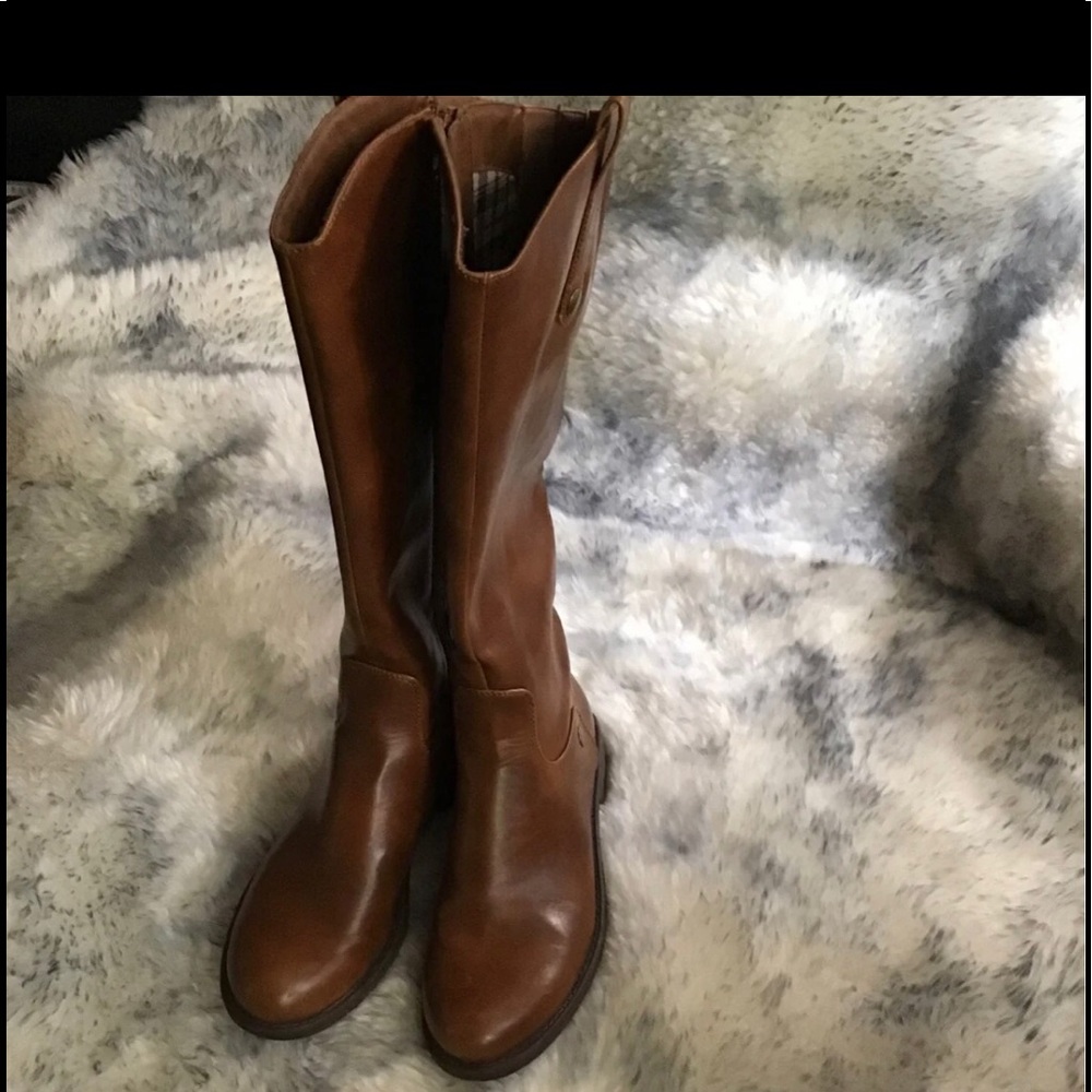 Cognac Shari tall Riding boots 8M